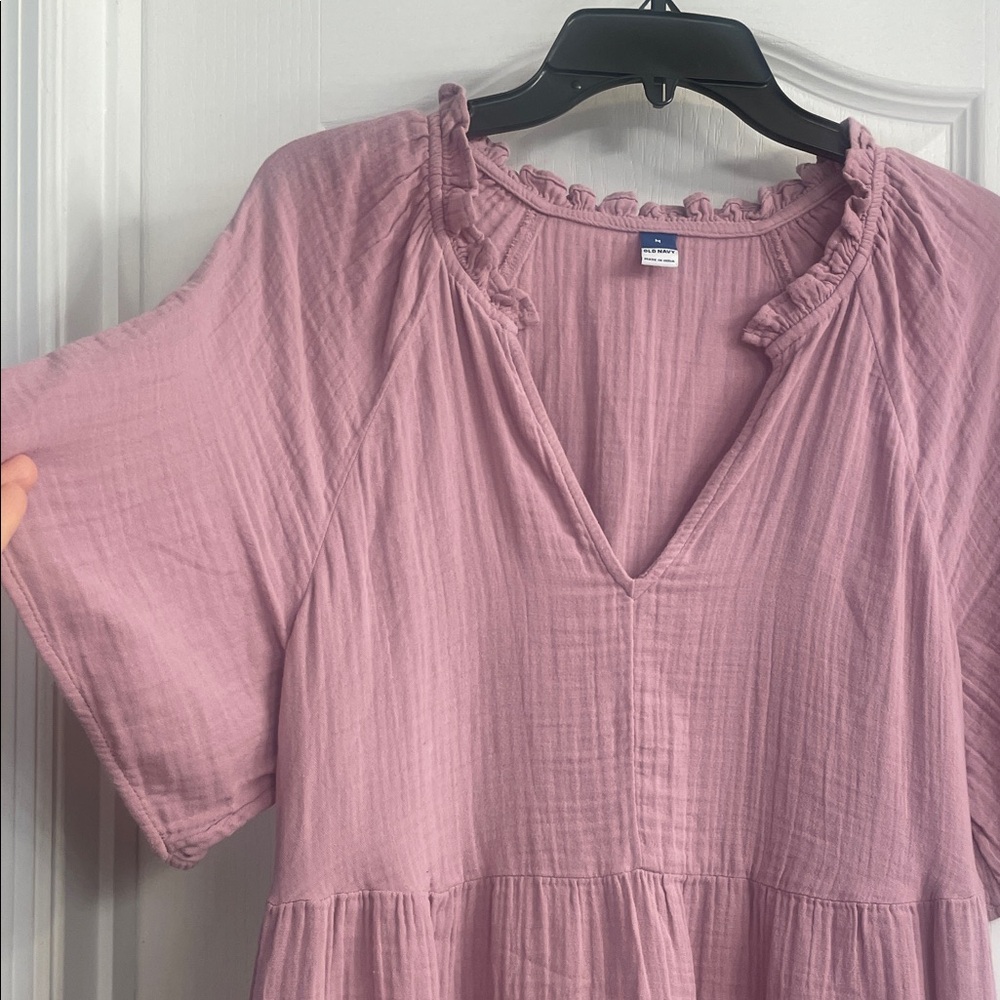 Old Navy Mauve Ruffle-Trim Mini Dress - Picture 4 of 11